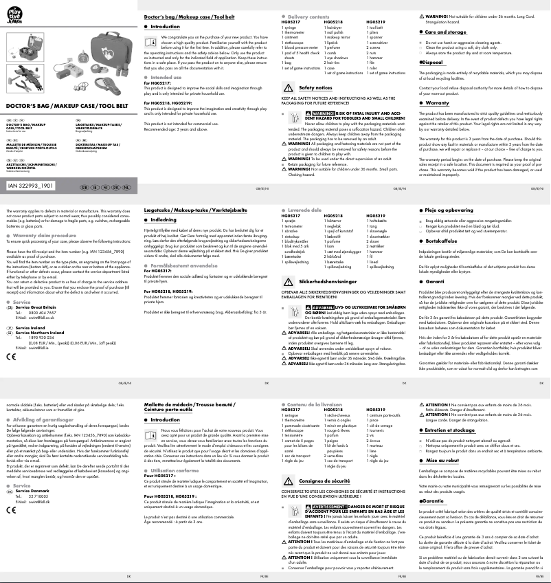 Page 1 de la notice Manuel utilisateur Playtive IAN 322993