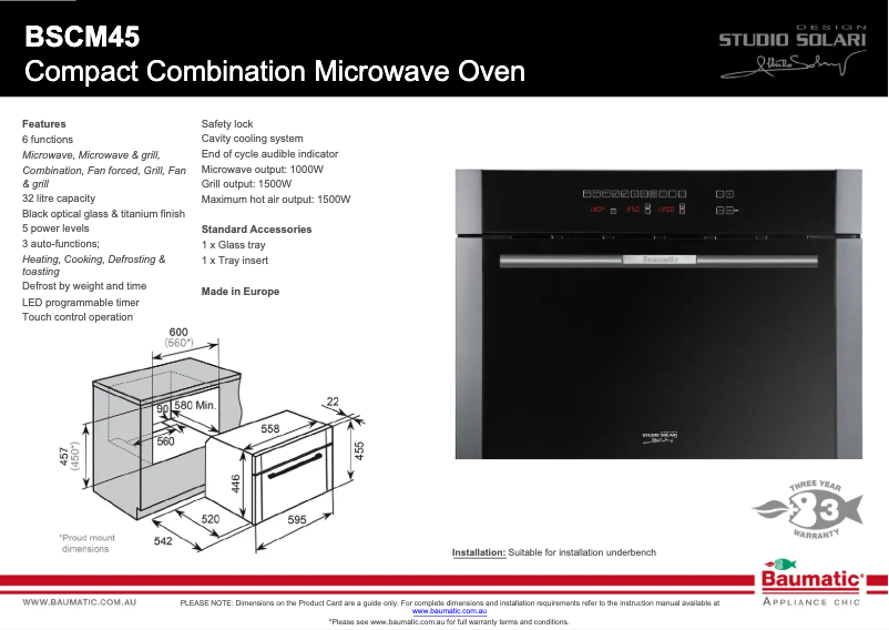 Page n°1 - Fiche technique Baumatic BSCM45