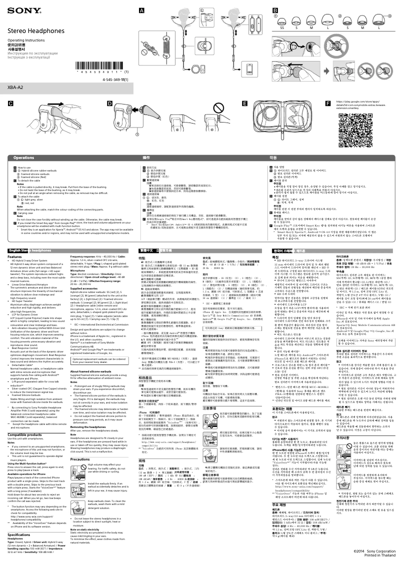 Image de la première page du manuel de l'appareil XBA-A2