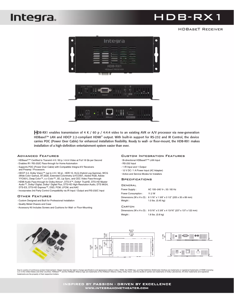 Image de la première page du manuel de l'appareil HD-BRX1