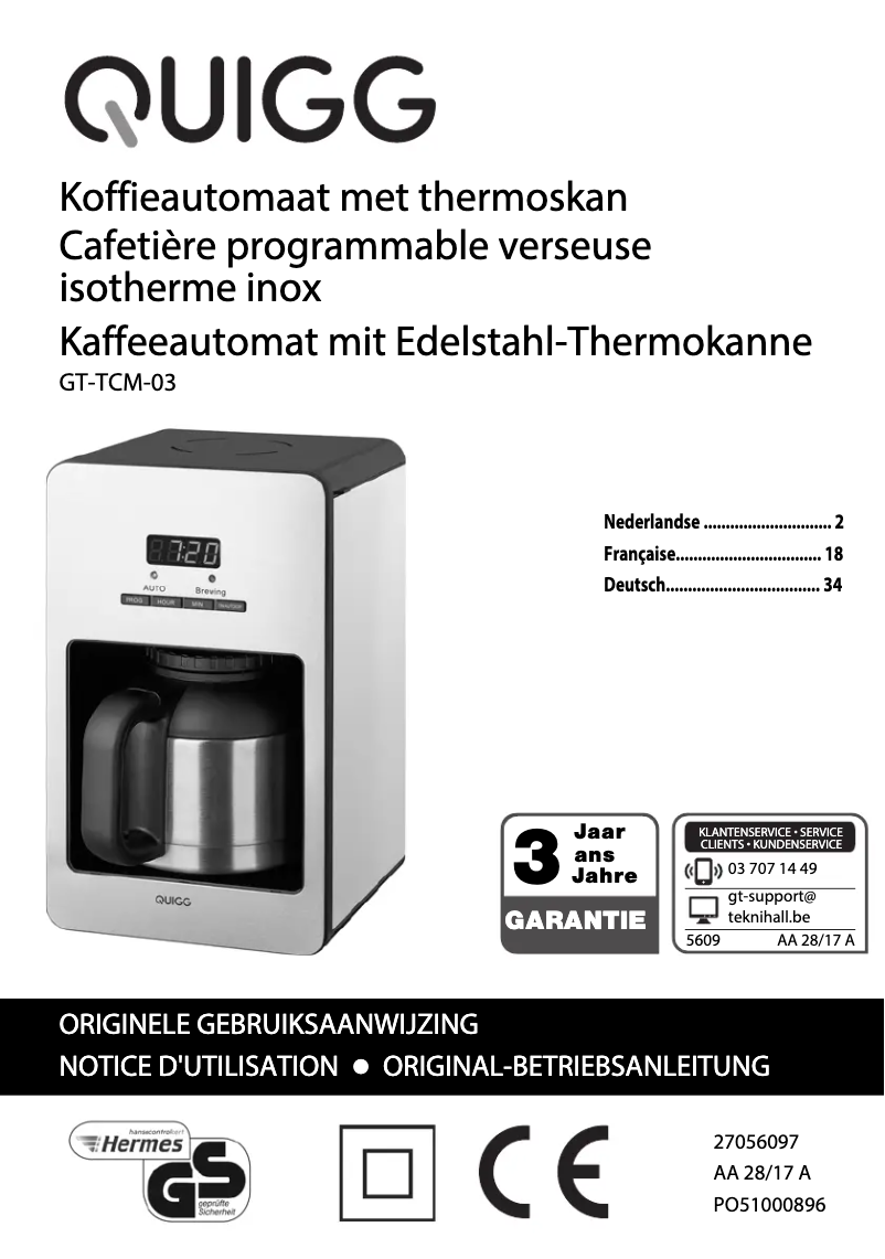 First page image of the manual for GT-TCM-03