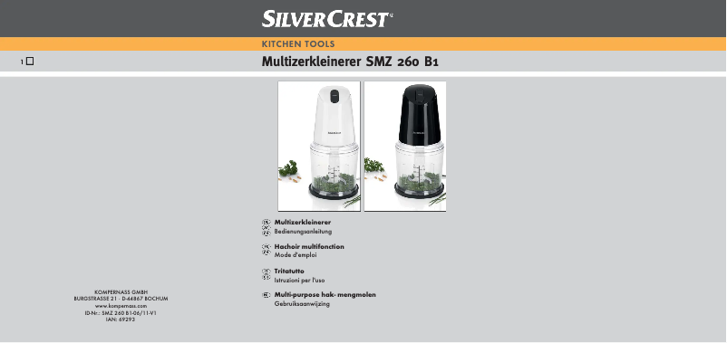 Page 1 de la notice Manuel utilisateur SilverCrest SMZ 260 B1