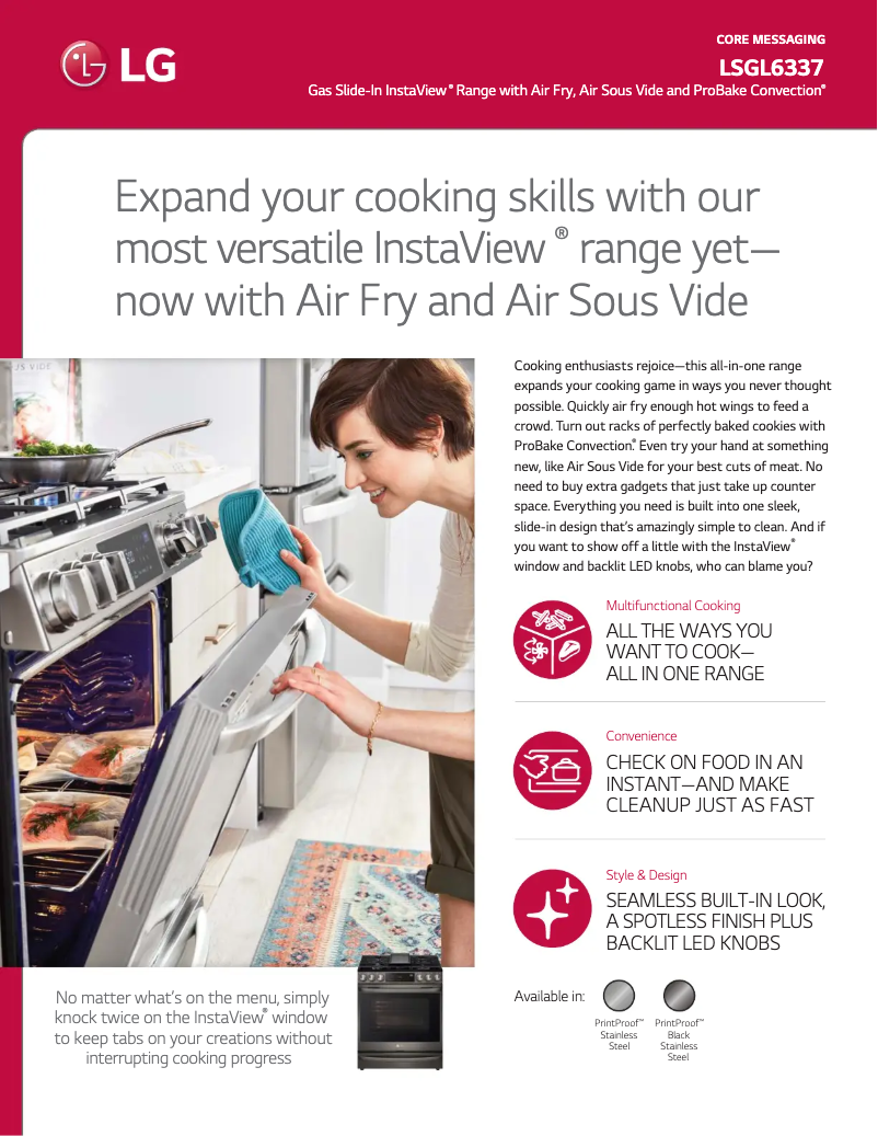 Página 1 del manual Ficha técnica LG LSGL6337D