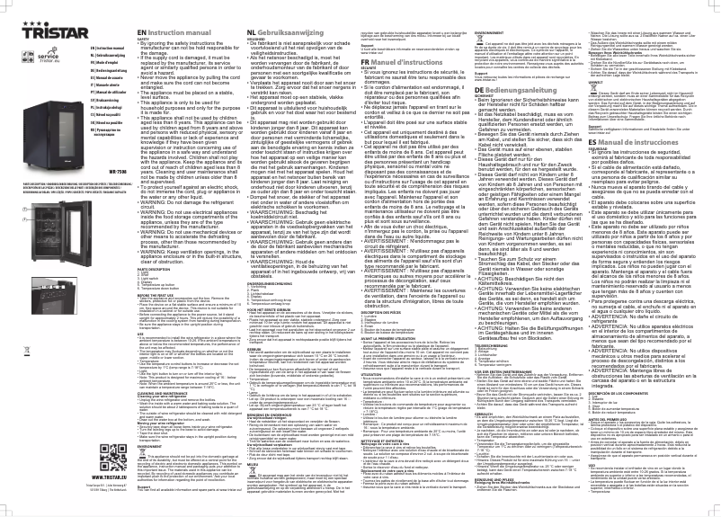 Page 1 de la notice Manuel utilisateur TriStar WR-7508