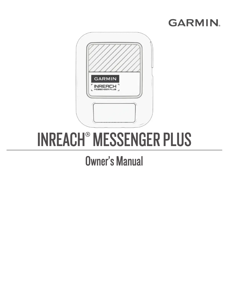 Page n°1 - Manuel utilisateur Garmin Inreach Messenger Plus