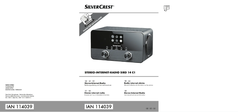 Page n°1 - Manuel utilisateur SilverCrest SIRD 14 C3
