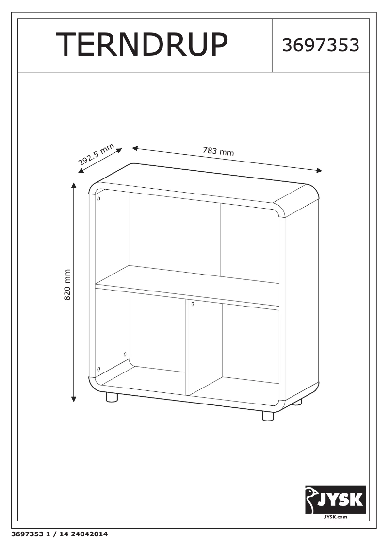 Page 1 de la notice Manuel utilisateur JYSK Terndrup (79x82x30)