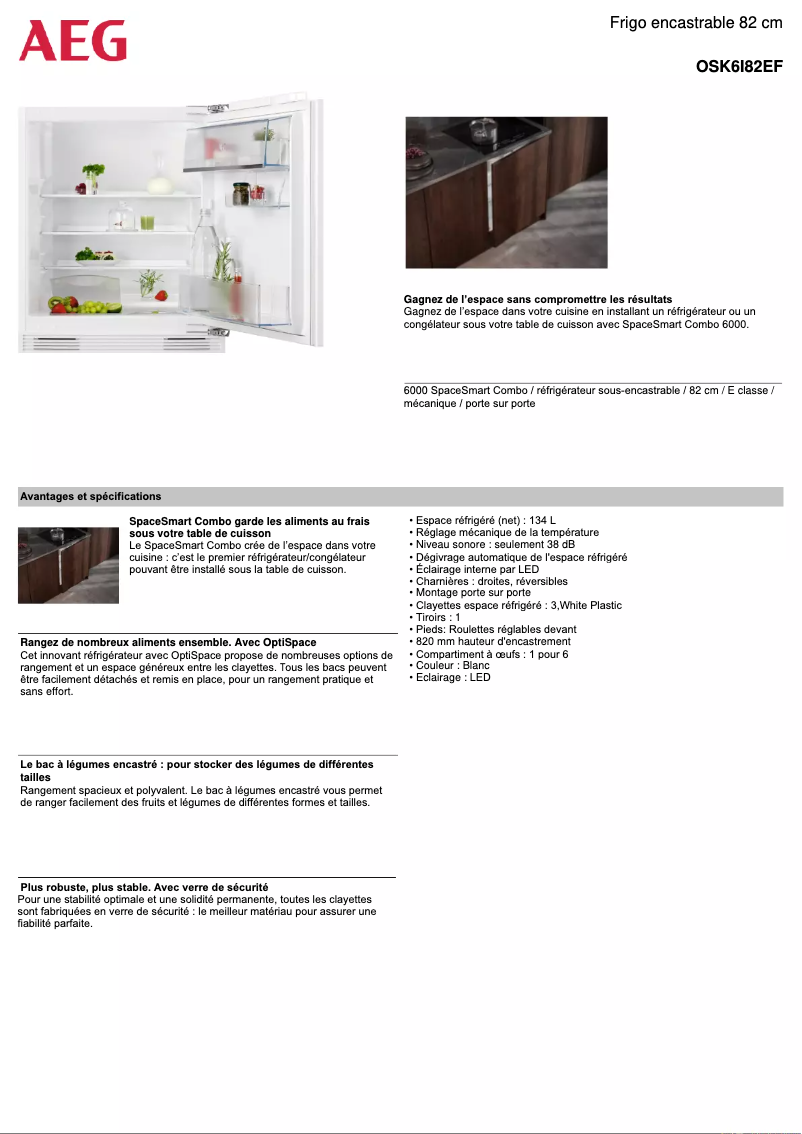 Página 1 del manual Ficha técnica AEG OSK6I82EF