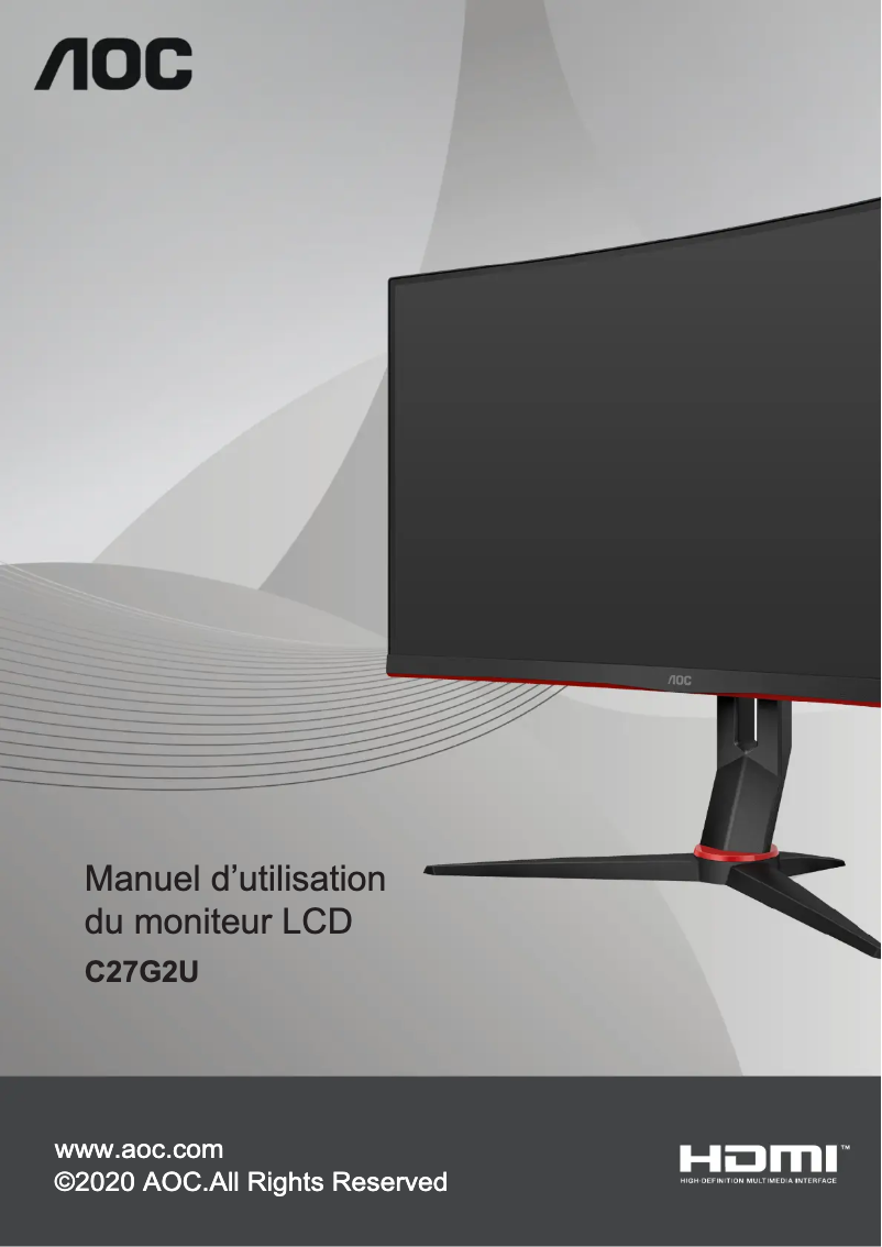 Page 1 de la notice Label énergétique AOC C27G2U