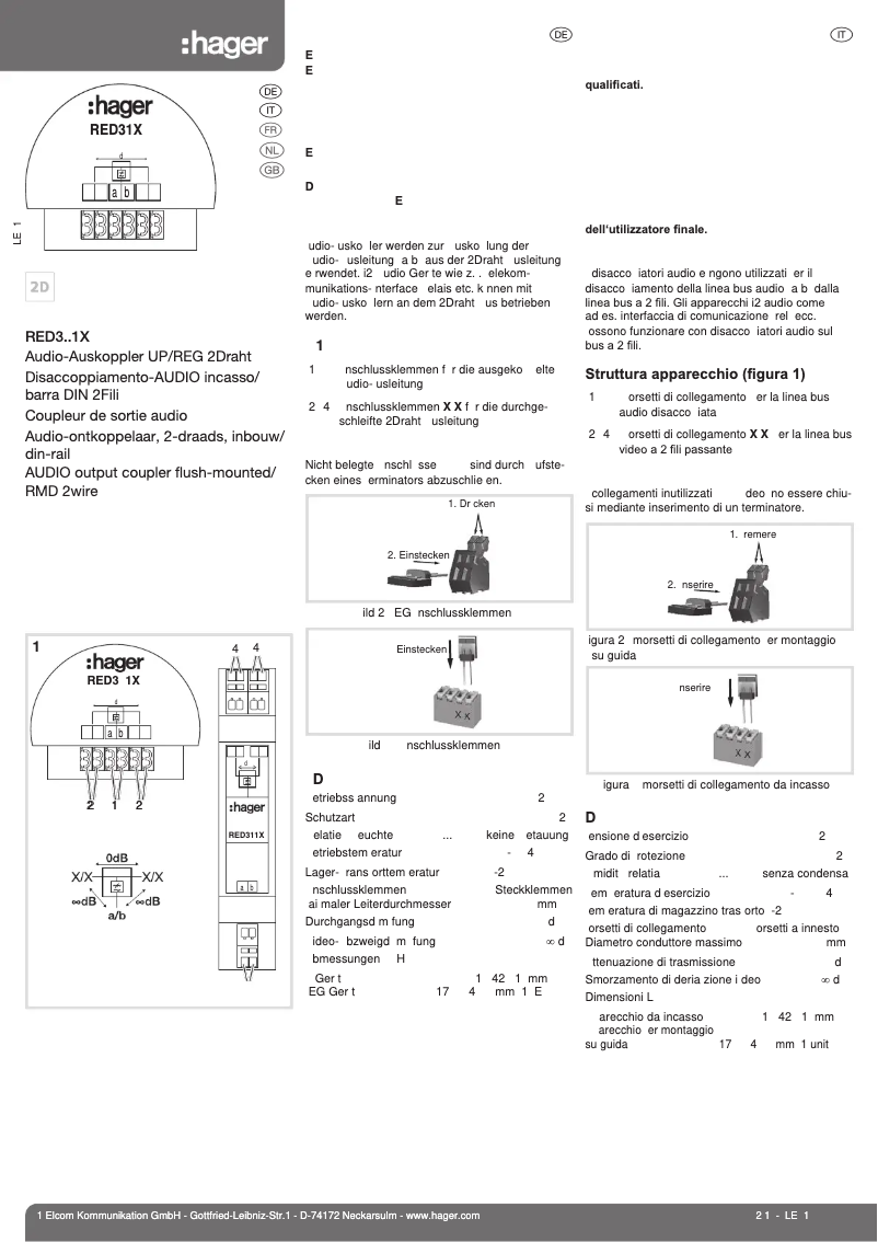 Image de la première page du manuel de l'appareil RED311X