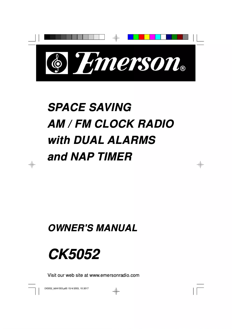 Page n°1 - Manuel utilisateur Emerson CK5052