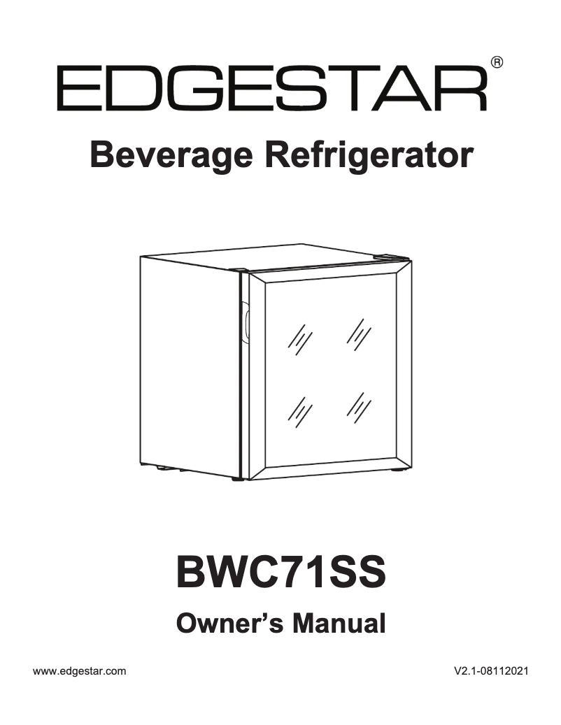 Page 1 de la notice Guide d'installation EdgeStar BWC71SS