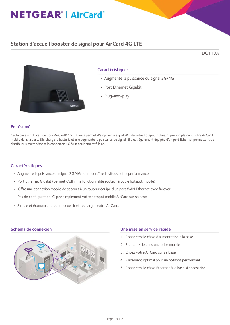 Page n°1 - Manuel utilisateur Netgear AirCard DC113A