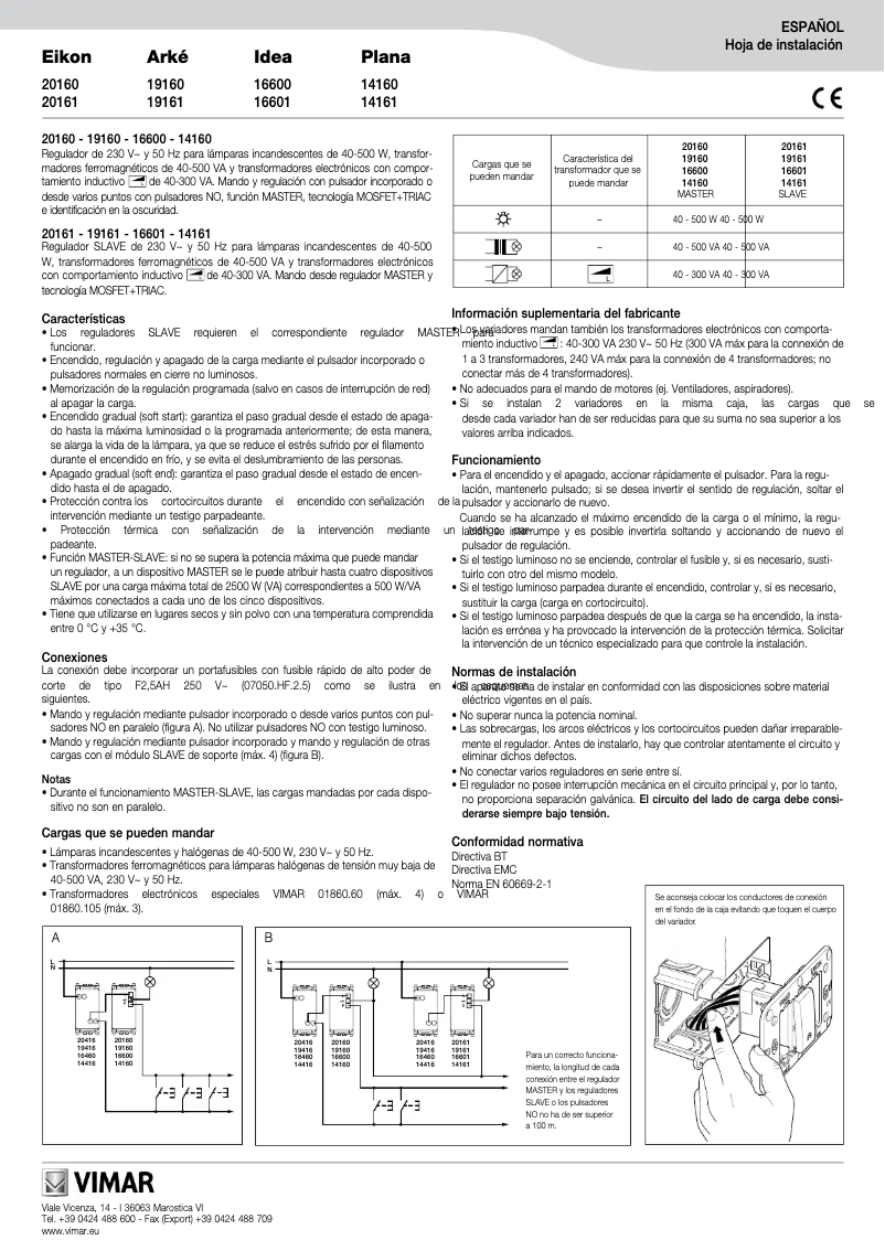 Page n°1 - Manuel utilisateur Vimar 16601.B