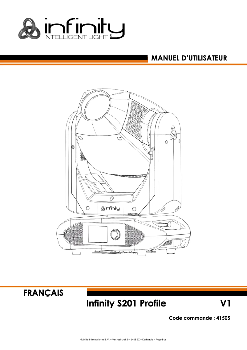 Page n°1 - Manuel utilisateur Infinity S201