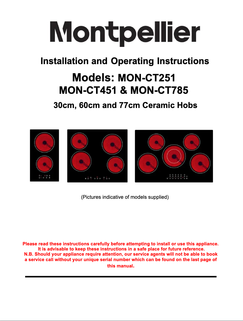 Page 1 de la notice Manuel utilisateur Montpellier CT451