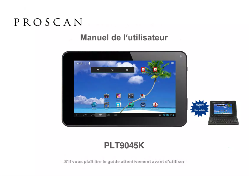 Page n°1 - Manuel utilisateur Proscan PLT9045-K