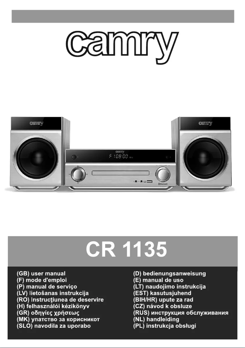 Page 1 de la notice Manuel utilisateur Camry CR 1135