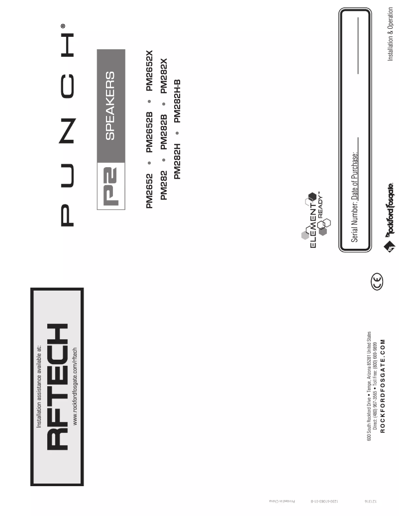 Page n°1 - Manuel utilisateur Rockford Fosgate Punch PM282X