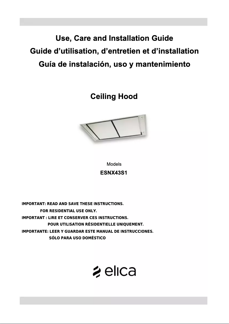 Image de la première page du manuel de l'appareil ESNX43S2