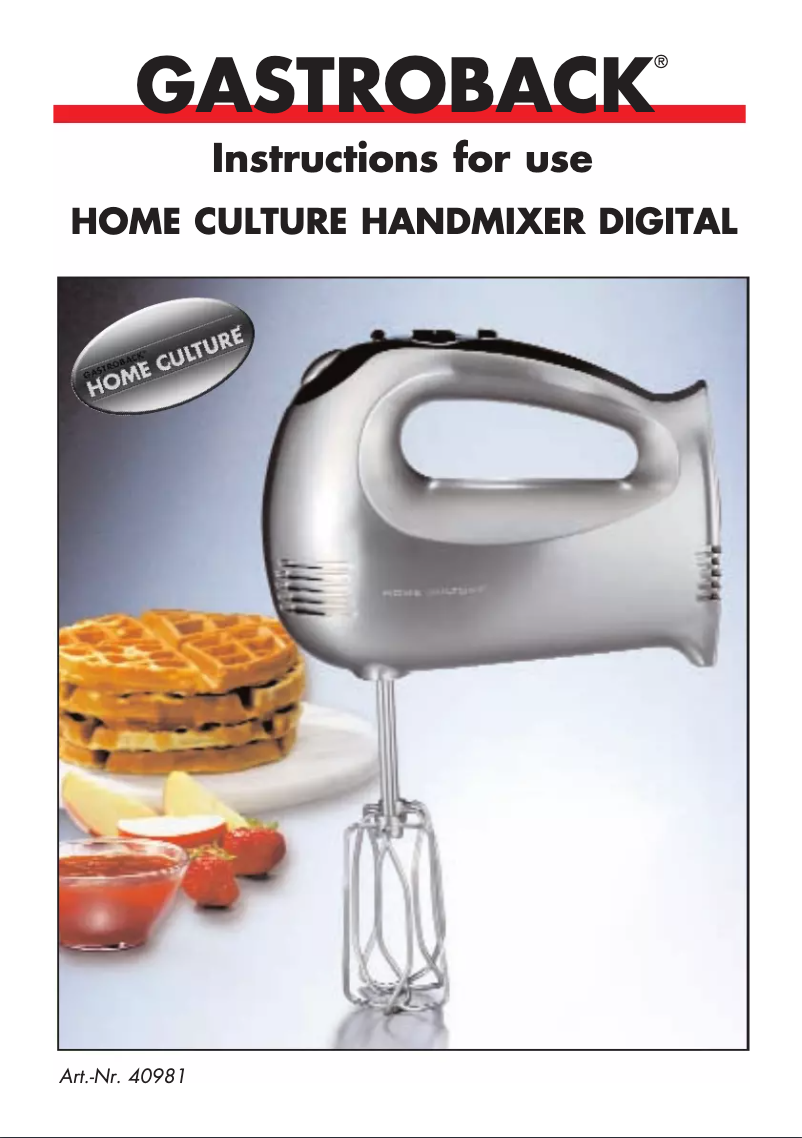 First page image of the manual for 40981