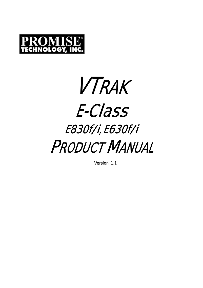 Page n°1 - Manuel utilisateur Promise Technology E830FD