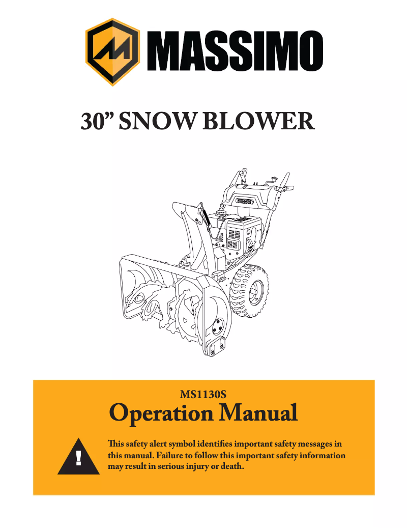 Page n°1 - Manuel utilisateur Massimo MS1130S