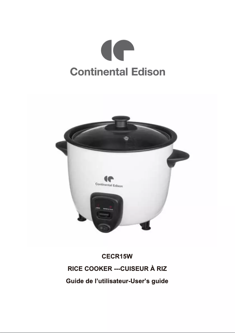 Page n°1 - Manuel utilisateur Continental Edison CECR15W