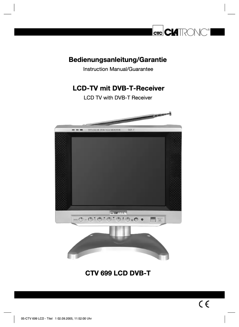 Page 1 de la notice Manuel utilisateur Clatronic CTV 699 LCD DVB-T