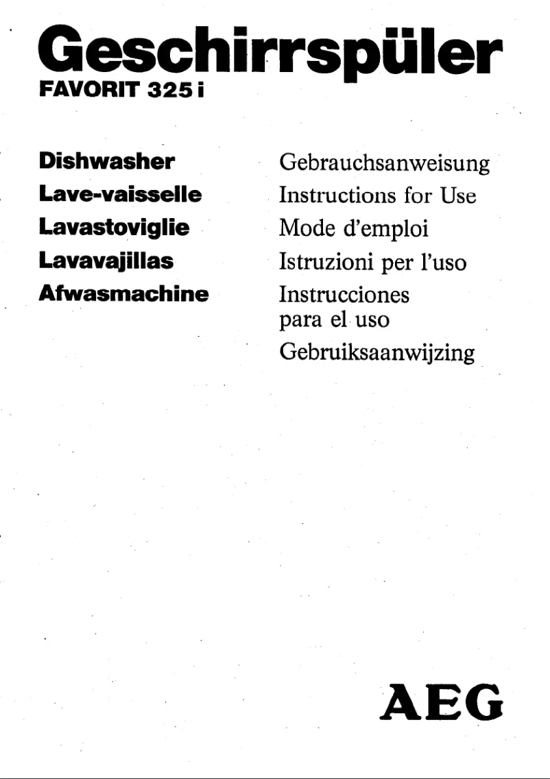 Page 1 de la notice Manuel utilisateur AEG-Electrolux Favorit Compact 325i