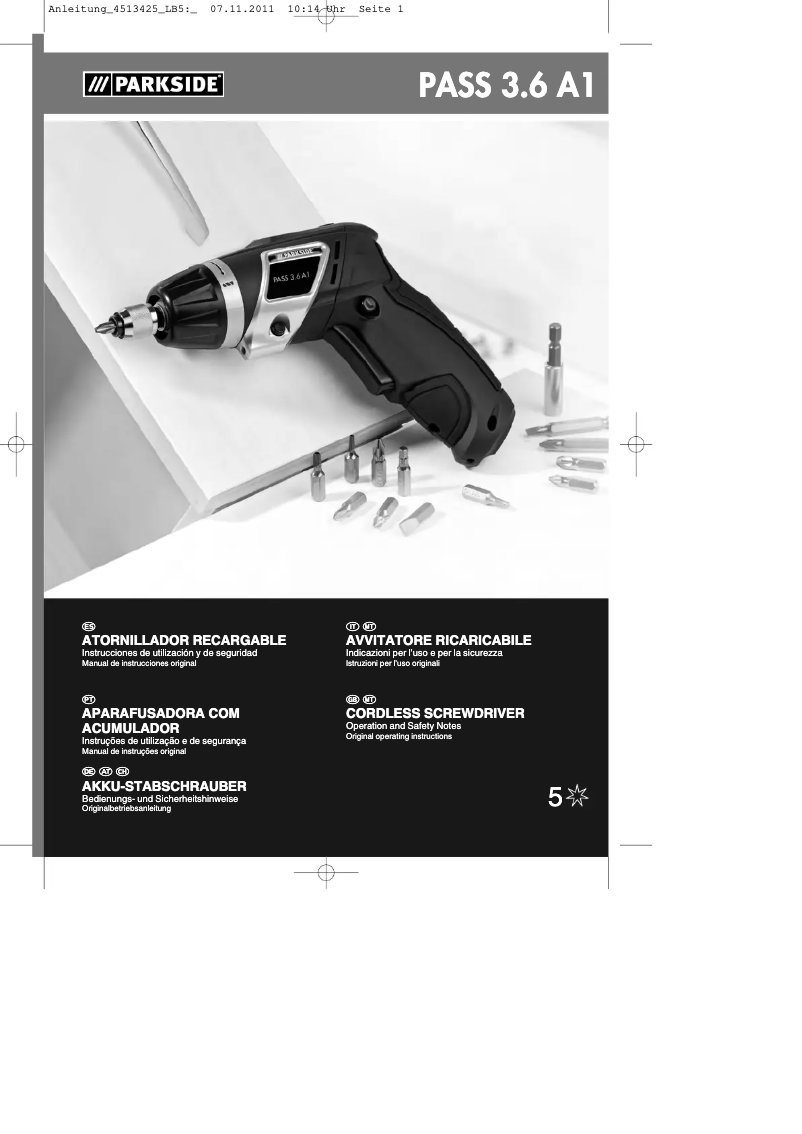 Página 1 del manual Manual de usuario Powerfix PASS 3.6 A1