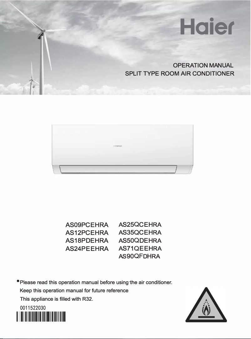Page 1 de la notice Manuel utilisateur Haier AS35QCEHRA