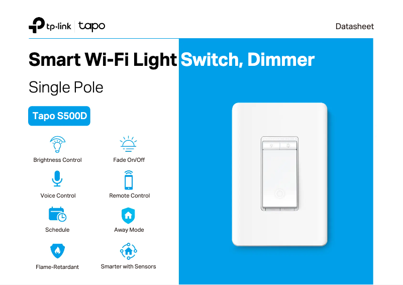 Image de la première page du manuel de l'appareil Tapo S500D