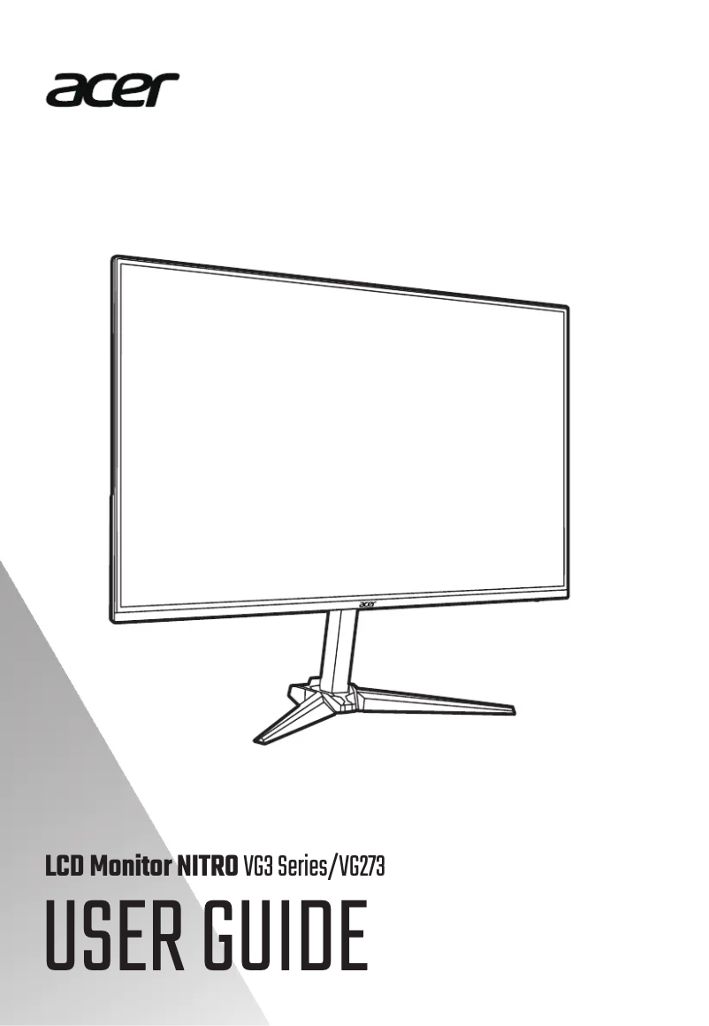 Page n°1 - Manuel utilisateur Acer VG273