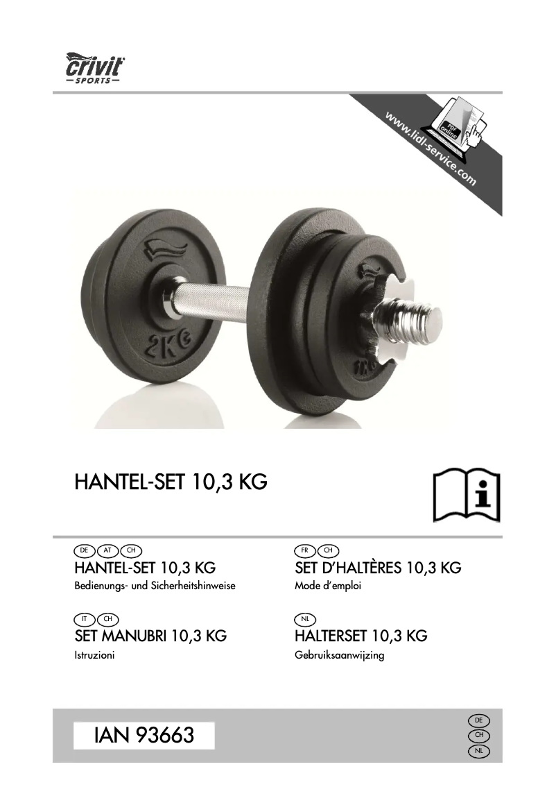 Page n°1 - Manuel utilisateur Crivit IAN 93663