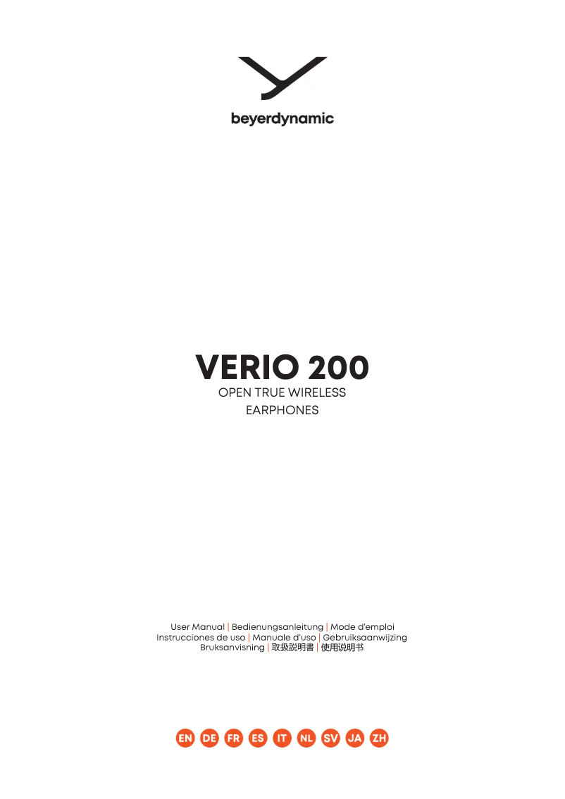 Page n°1 - Manuel utilisateur Beyerdynamic VERIO 200
