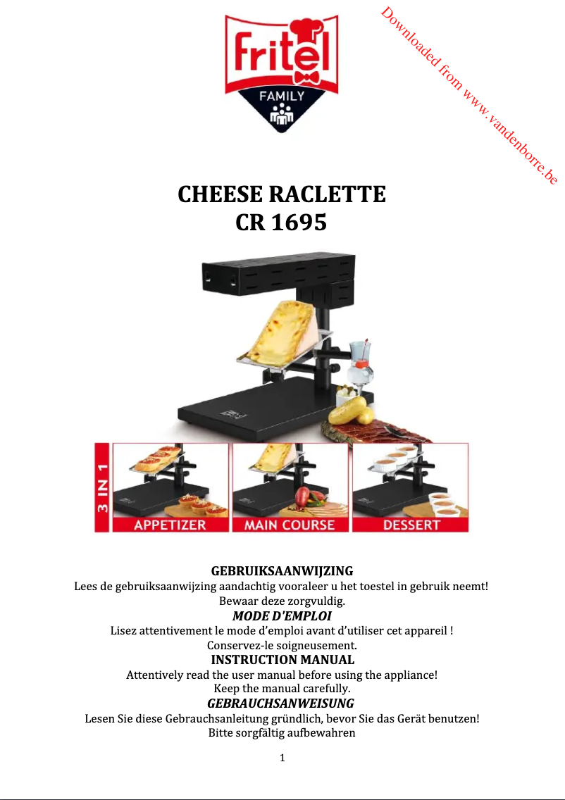 Image de la première page du manuel de l'appareil CR1895