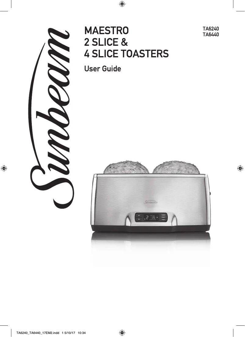 Page 1 de la notice Fiche technique Sunbeam Maestro TA6440