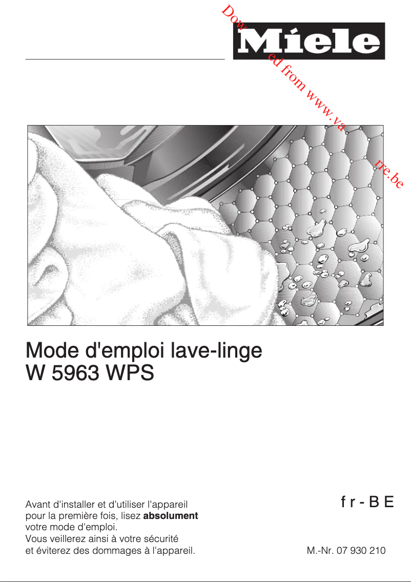 Page n°1 - Manuel utilisateur Miele W 5963 WPS
