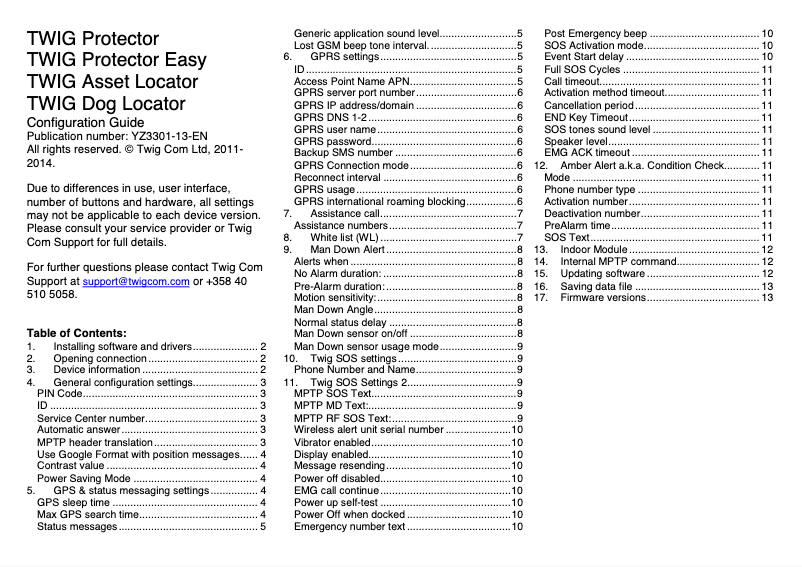 Page 1 de la notice Manuel utilisateur Benefon Twig Asset Locator