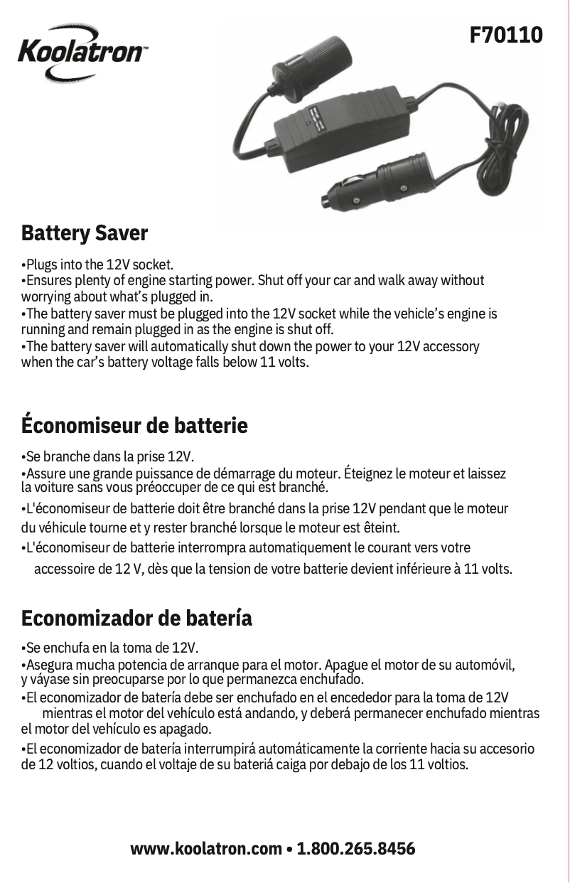 Image de la première page du manuel de l'appareil F70110