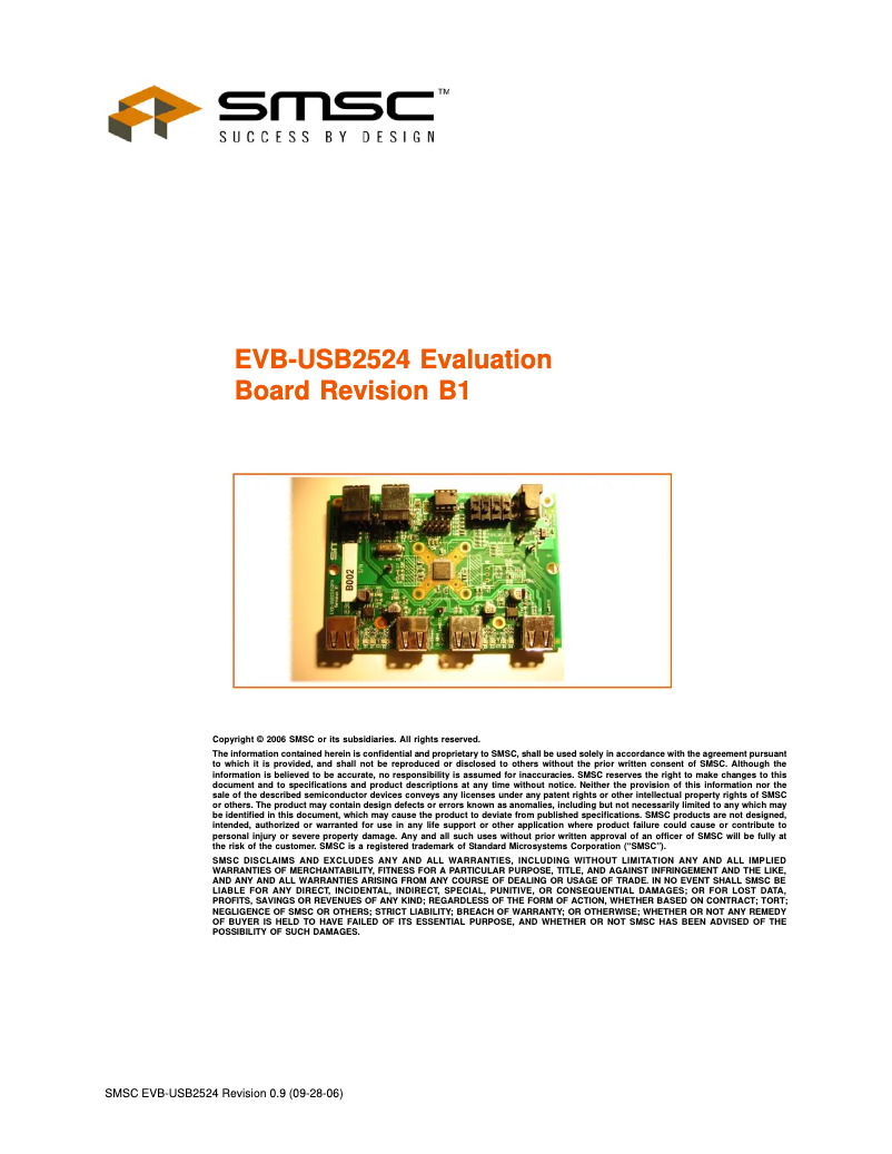 Page 1 de la notice Manuel utilisateur Microchip EVB-USB2524