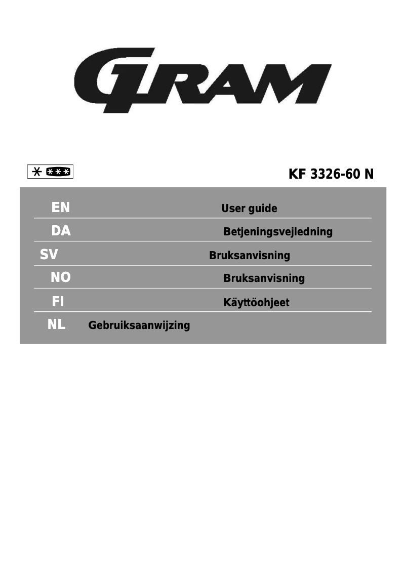 Page n°1 - Manuel utilisateur Gram KF 3326-60 N