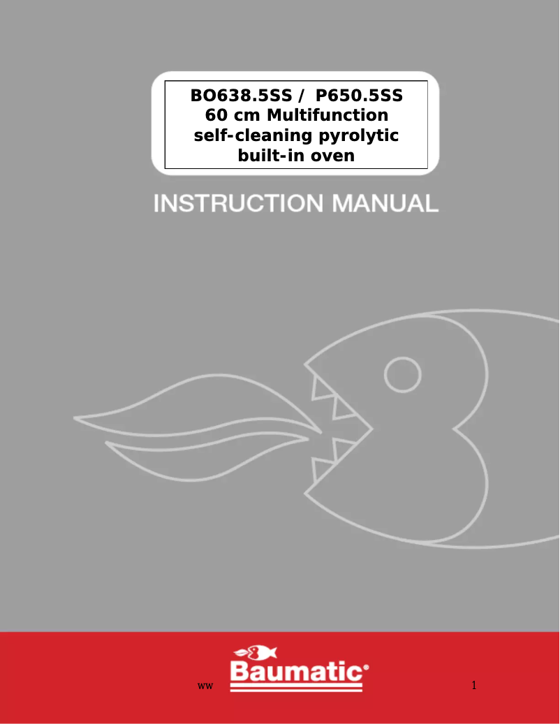 Page n°1 - Manuel utilisateur Baumatic BO638.5SS