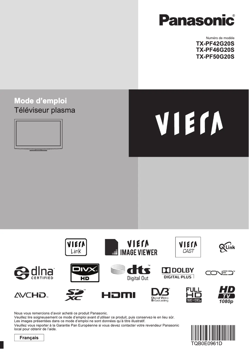Image de la première page du manuel de l'appareil TX-PF46G20S