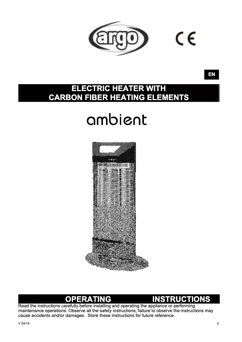 Image de la première page du manuel de l'appareil Ambient