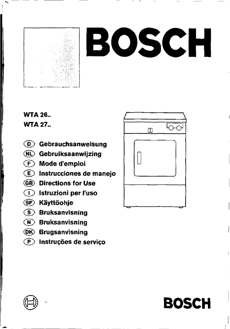 Page 1 of the manual User Manual Bosch WTA2613