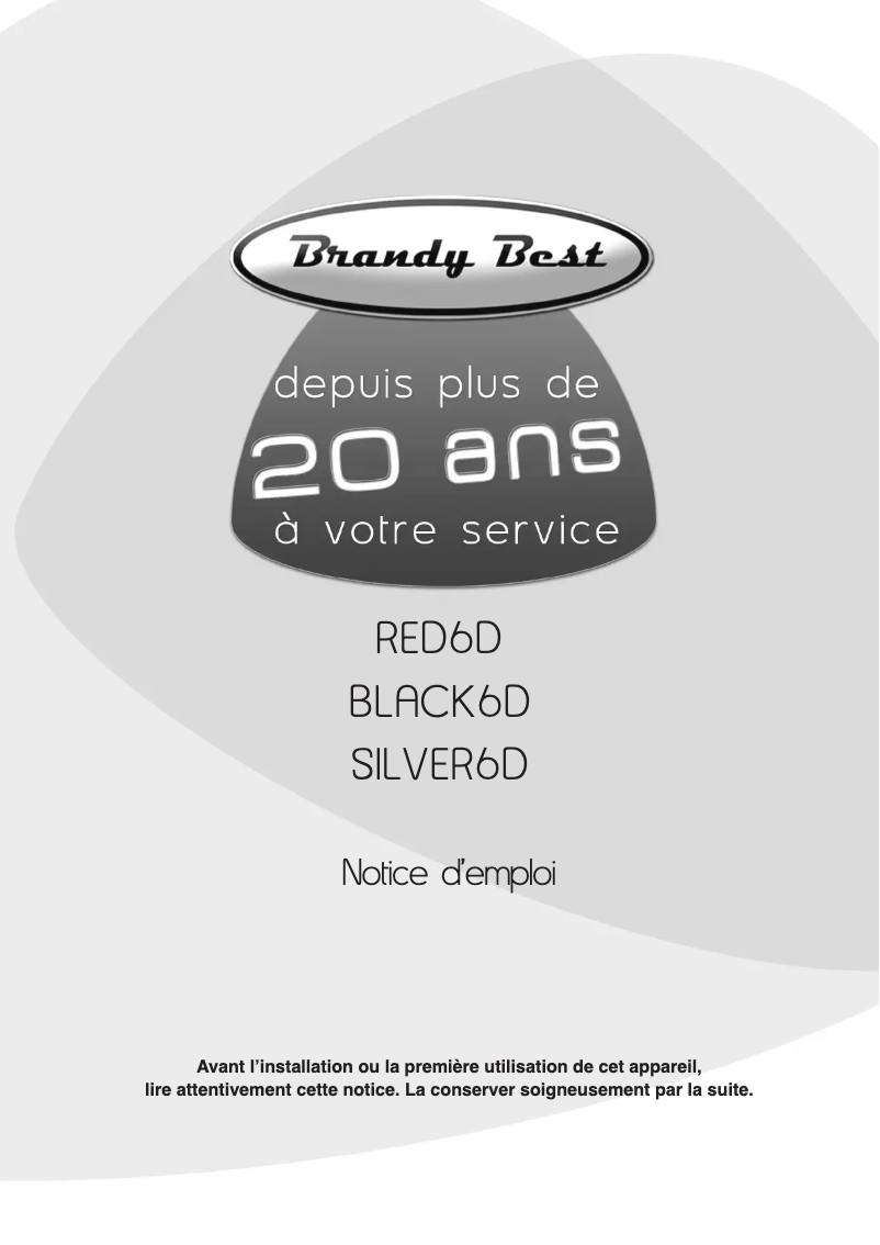 Image de la première page du manuel de l'appareil RED6D