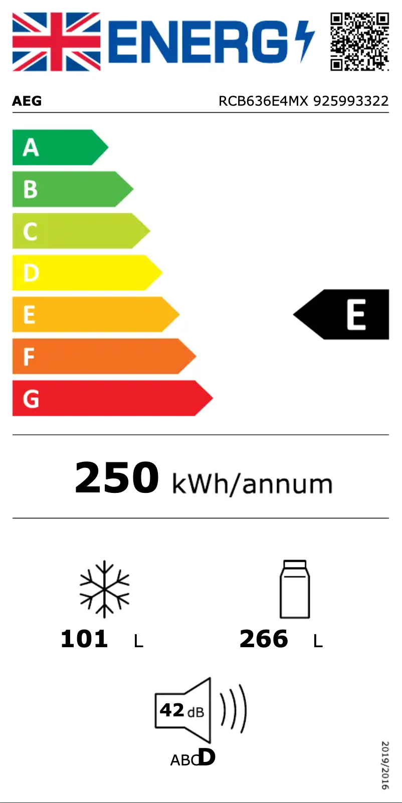 Page n°1 - Label énergétique AEG RCB636E4MX