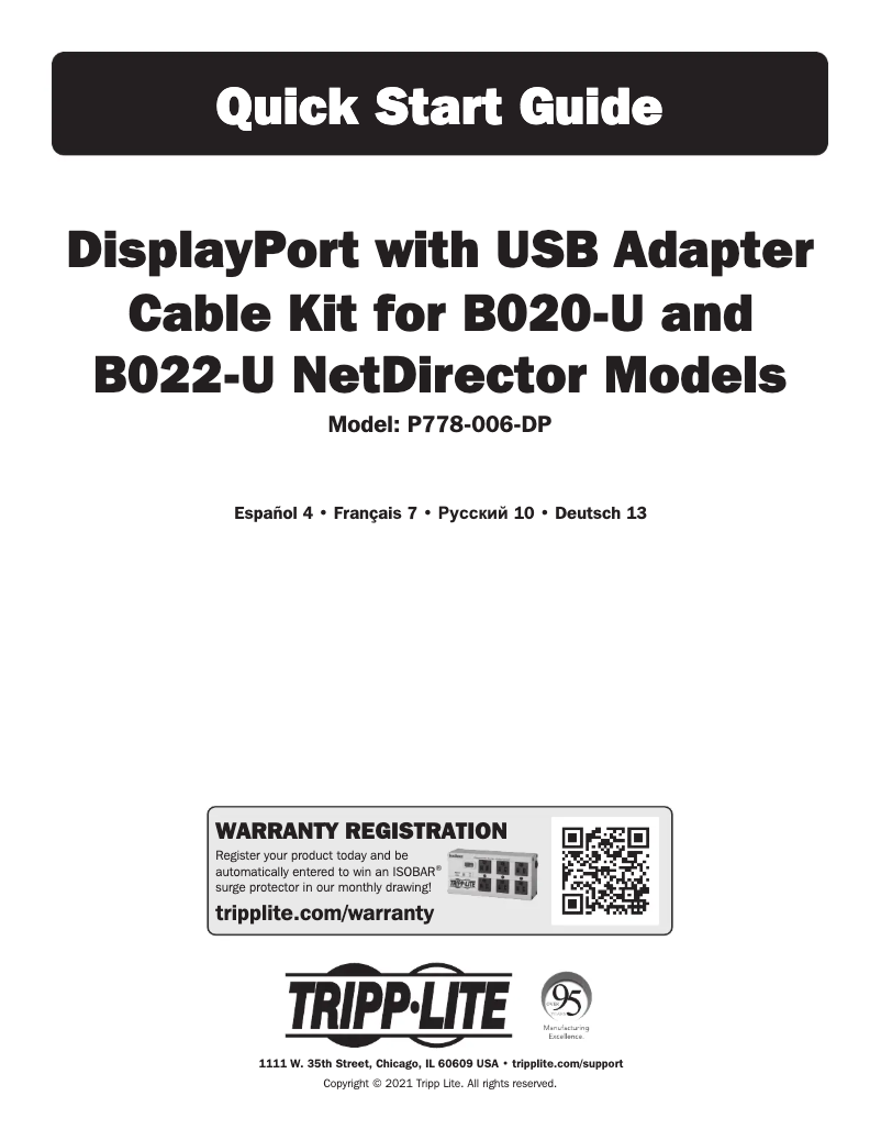 Página 1 del manual Manual de usuario Tripp Lite P778-006-DP